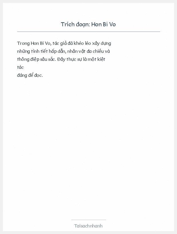 Trích đoạn Hon Bi Vo