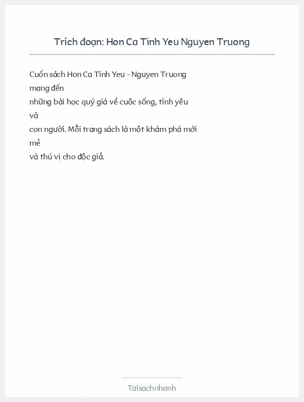 Trích đoạn Hon Ca Tinh Yeu Nguyen Truong