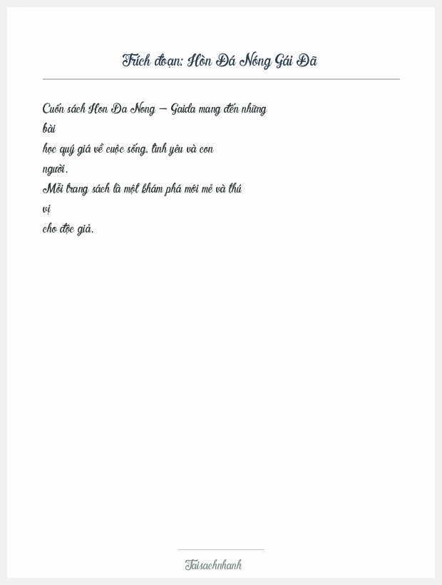 Trích đoạn Hòn Đá Nóng Gái Đã