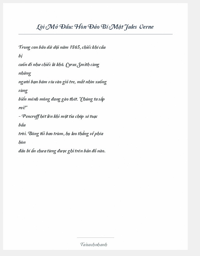 Trích đoạn Hòn Đảo Bí Mật Jules Verne