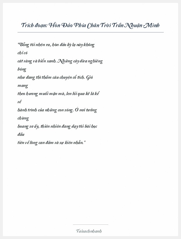 Trích đoạn Hòn Đảo Phía Chân Trời Trần Nhuận Minh
