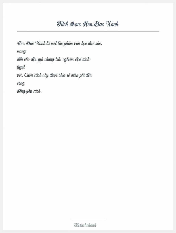 Trích đoạn Hon Dao Xanh