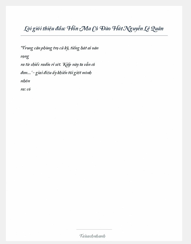 Trích đoạn Hồn Ma Cô Đào Hát Nguyễn Lê Quân