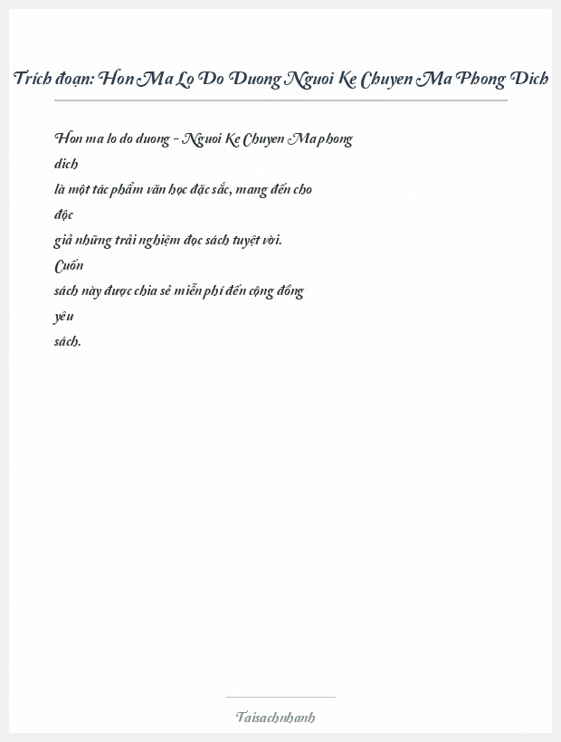 Trích đoạn Hon Ma Lo Do Duong Nguoi Ke Chuyen Ma Phong Dich