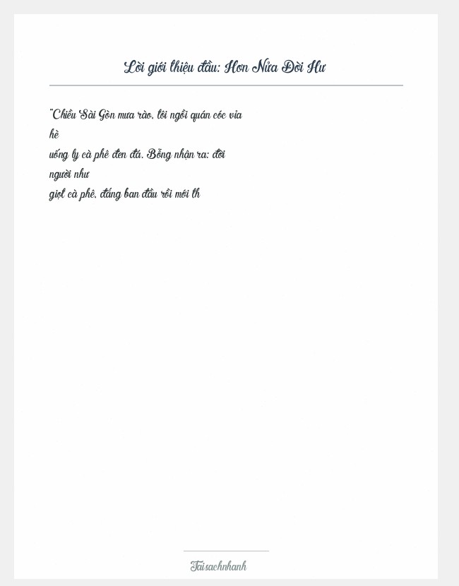 Trích đoạn Hơn Nửa Đời Hư