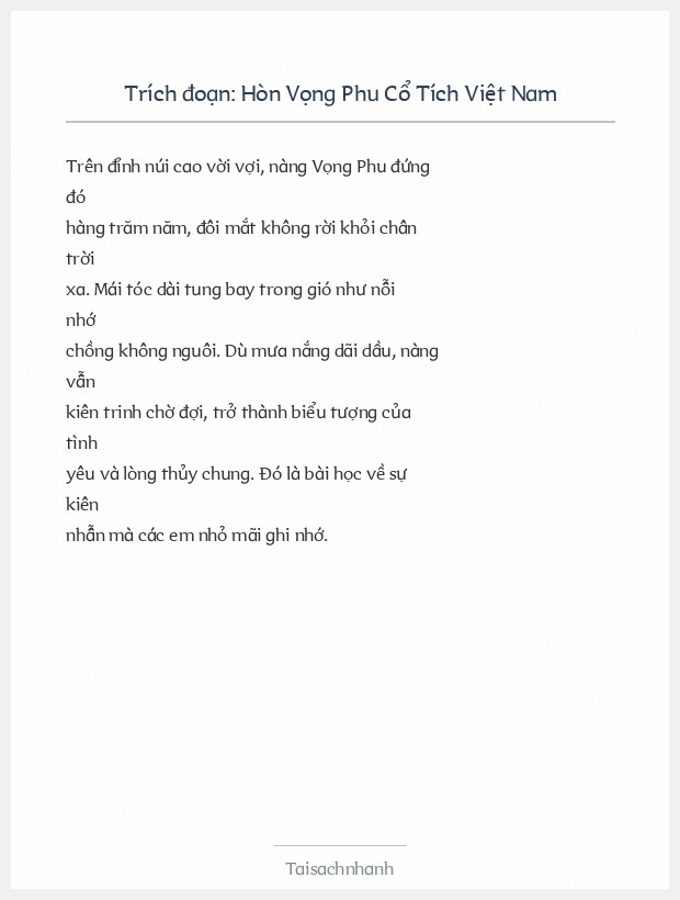 Trích đoạn Hòn Vọng Phu Cổ Tích Việt Nam