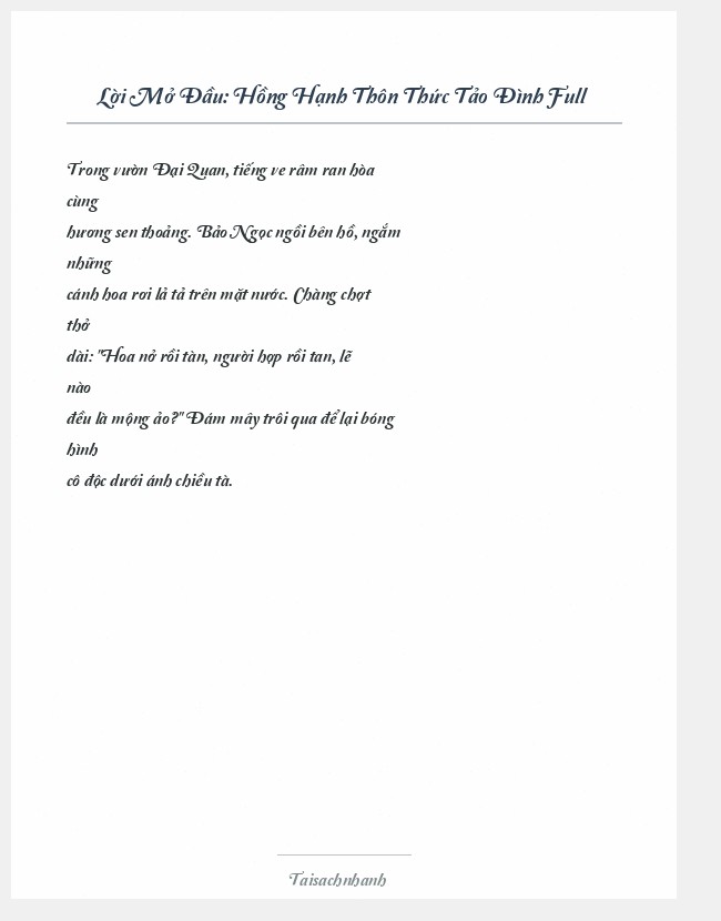 Trích đoạn Hồng Hạnh Thôn Thức Tảo Đình Full