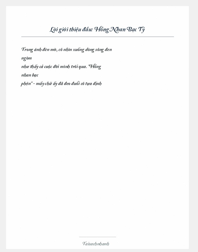 Trích đoạn Hồng Nhan Bạc Tỷ