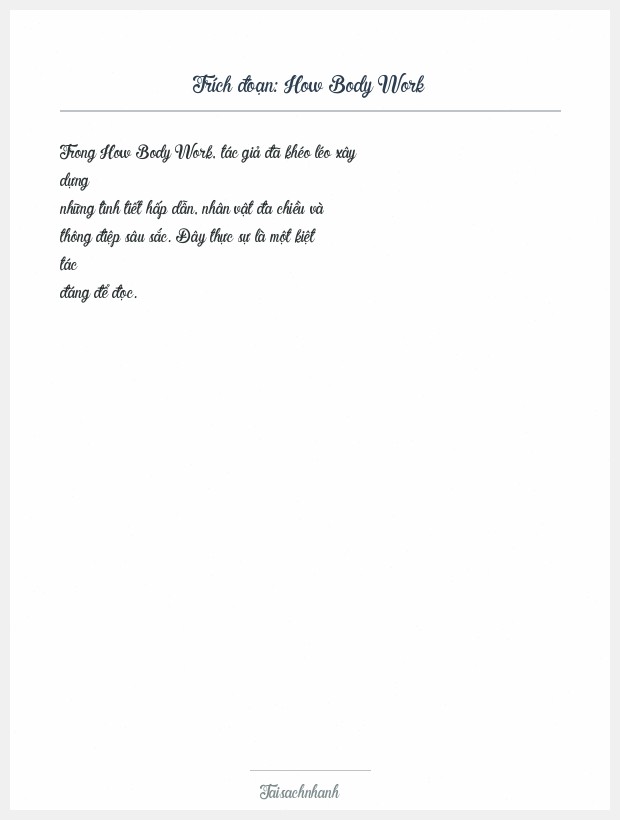 Trích đoạn How Body Work
