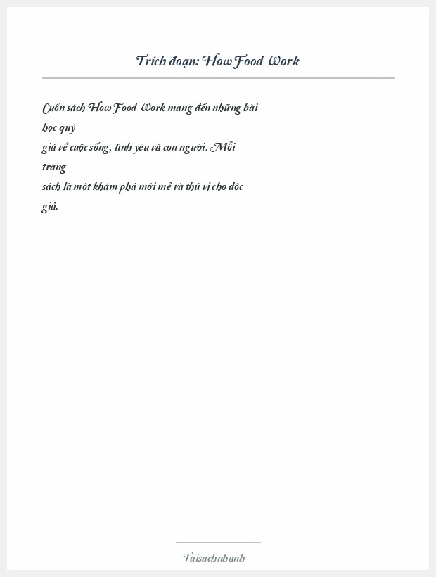 Trích đoạn How Food Work