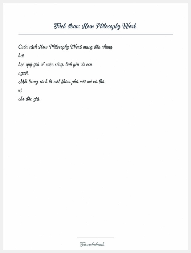 Trích đoạn How Philosophy Work
