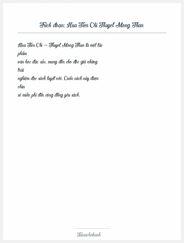 Trích đoạn Hua Tien Chi Thuyet Mong Than