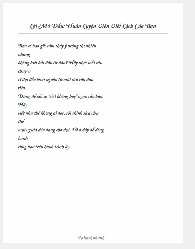 Trích đoạn Huấn Luyện Viên Viết Lách Của Bạn