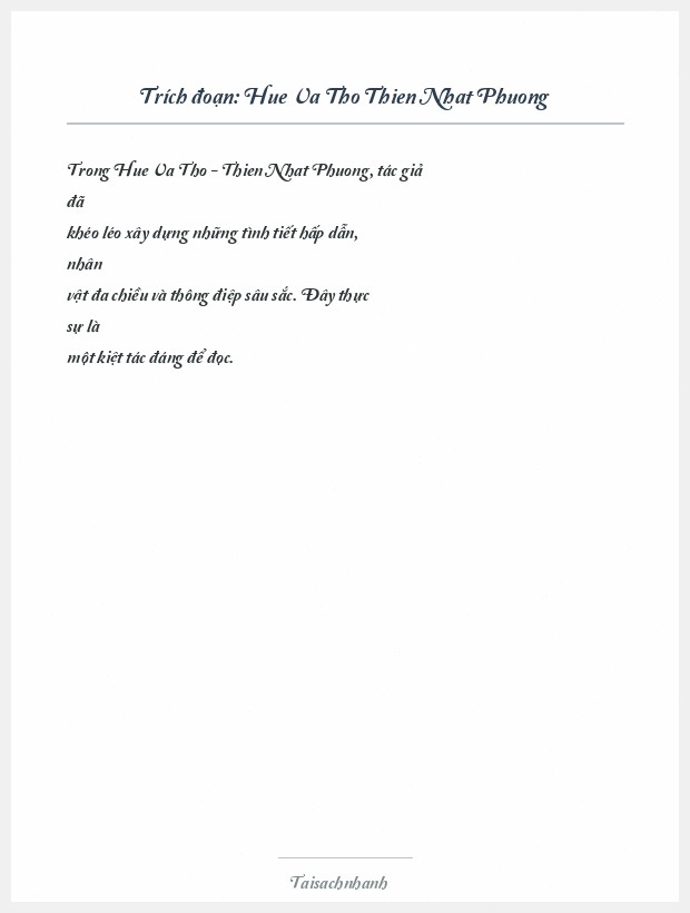 Trích đoạn Hue Va Tho Thien Nhat Phuong
