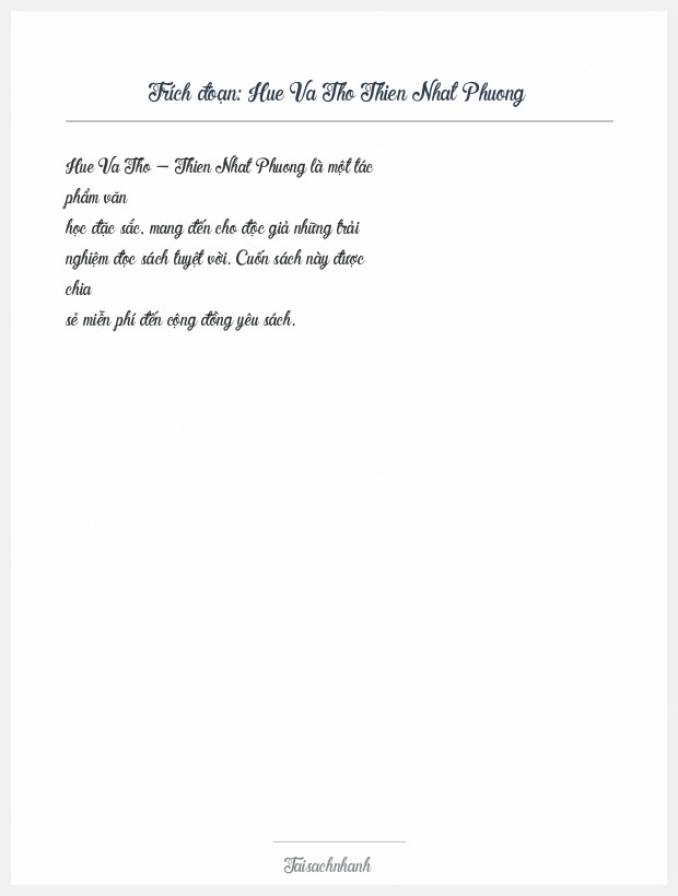 Trích đoạn Hue Va Tho Thien Nhat Phuong