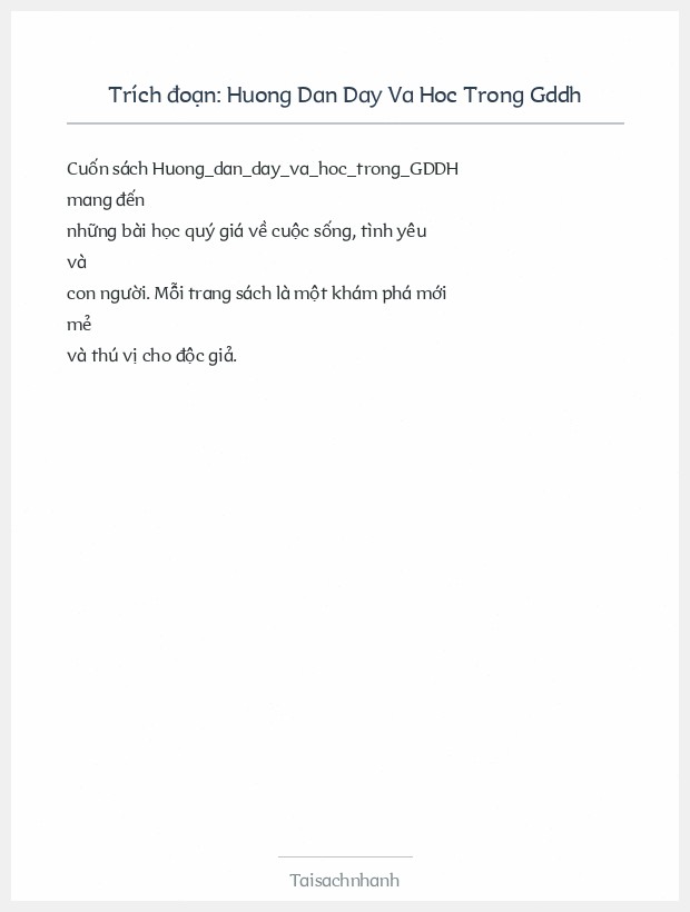 Trích đoạn Huong Dan Day Va Hoc Trong Gddh