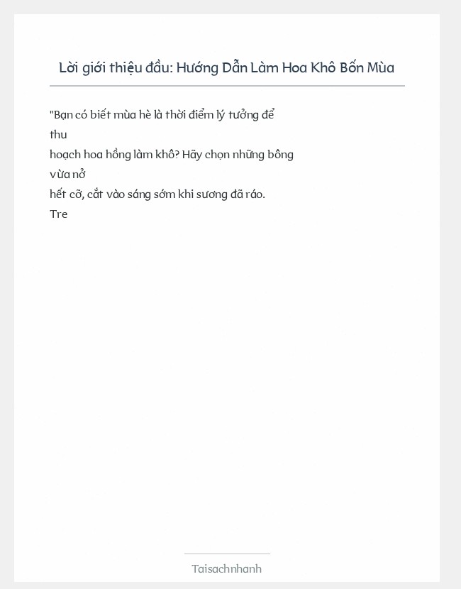 Trích đoạn Hướng Dẫn Làm Hoa Khô Bốn Mùa