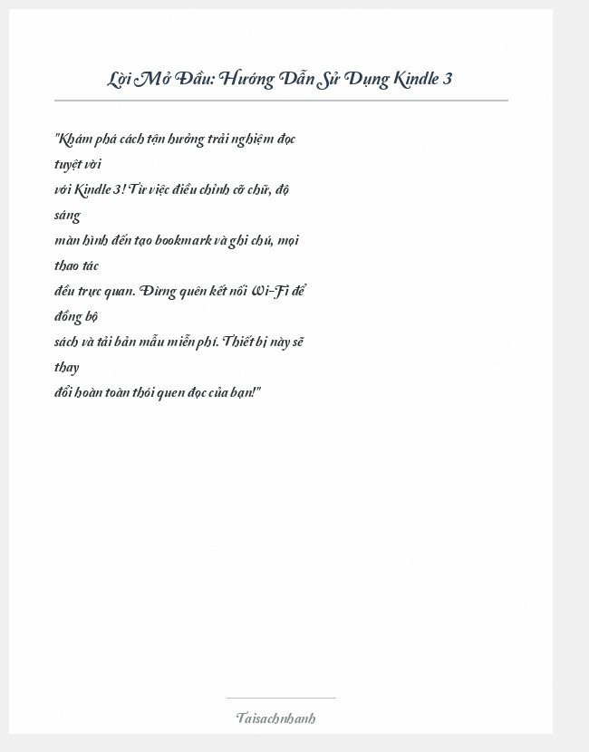 Trích đoạn Hướng Dẫn Sử Dụng Kindle 3