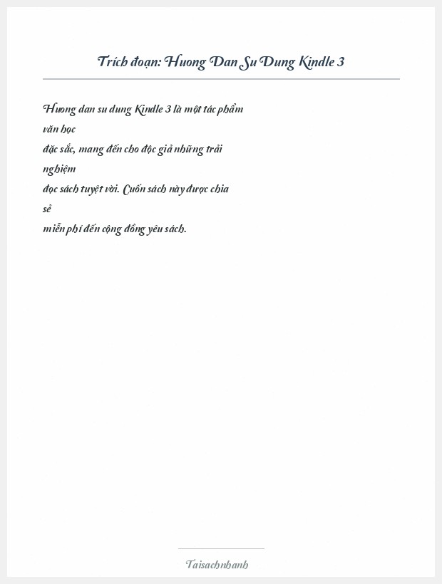 Trích đoạn Huong Dan Su Dung Kindle 3
