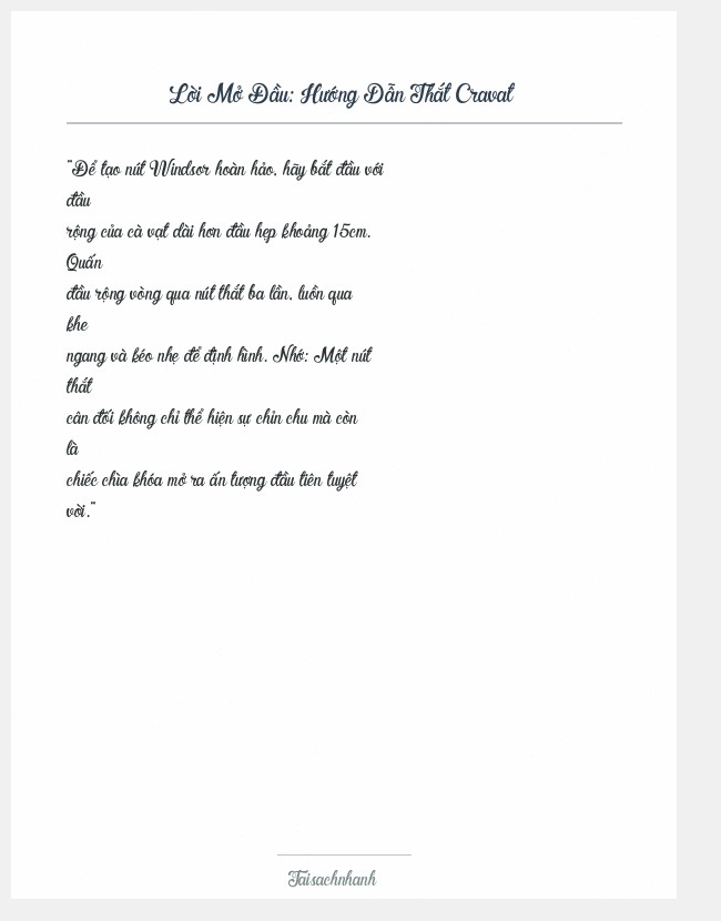 Trích đoạn Hướng Dẫn Thắt Cravat