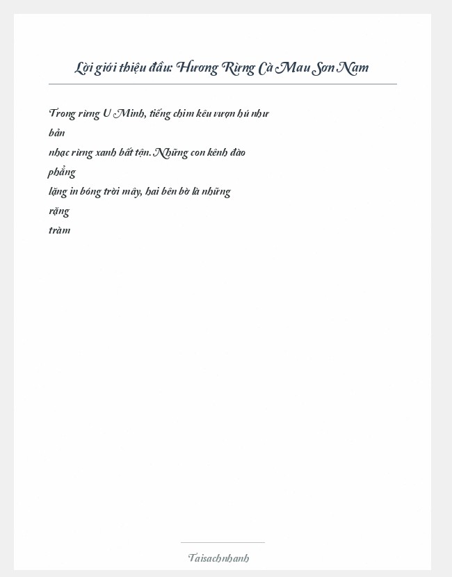 Trích đoạn Hương Rừng Cà Mau Sơn Nam