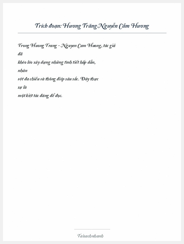 Trích đoạn Hương Trăng Nguyễn Cầm Hương