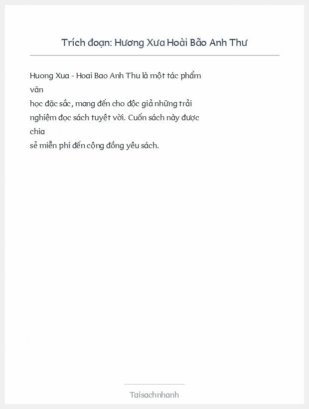 Trích đoạn Hương Xưa Hoài Bão Anh Thư