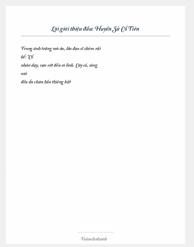 Trích đoạn Huyền Sử Cổ Tiên