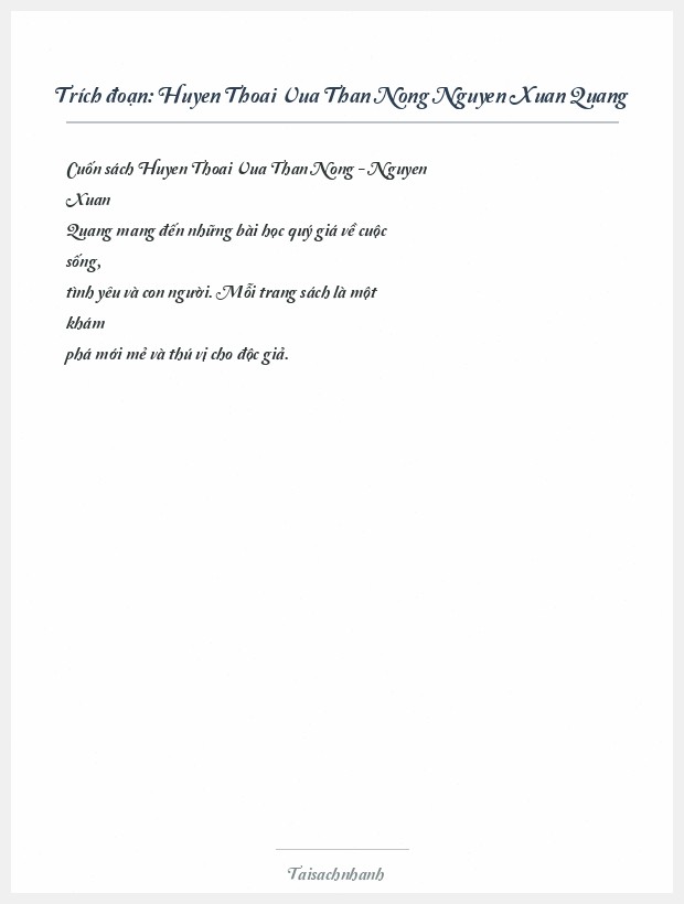 Trích đoạn Huyen Thoai Vua Than Nong Nguyen Xuan Quang