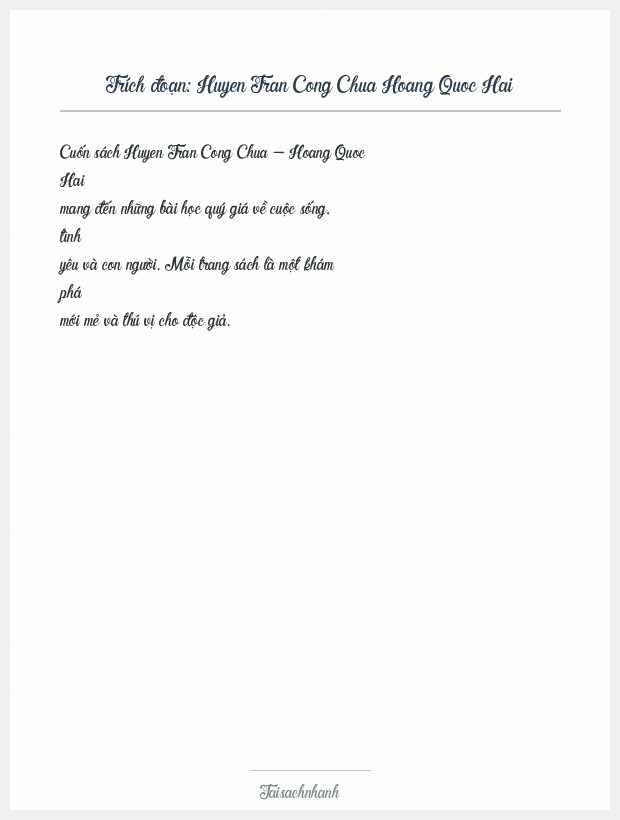 Trích đoạn Huyen Tran Cong Chua Hoang Quoc Hai