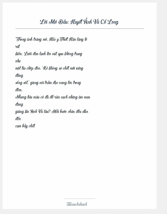 Trích đoạn Huyết Ảnh Vũ Cổ Long
