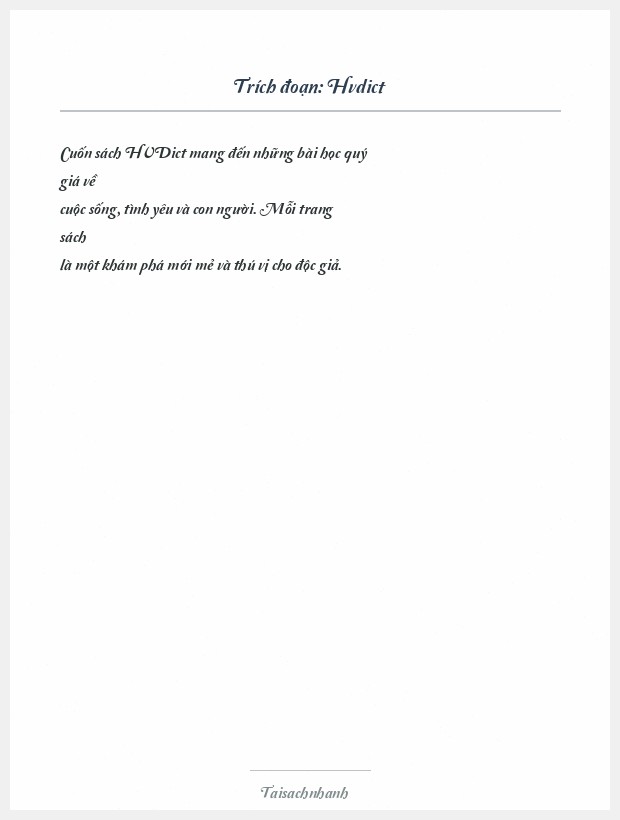 Trích đoạn Hvdict