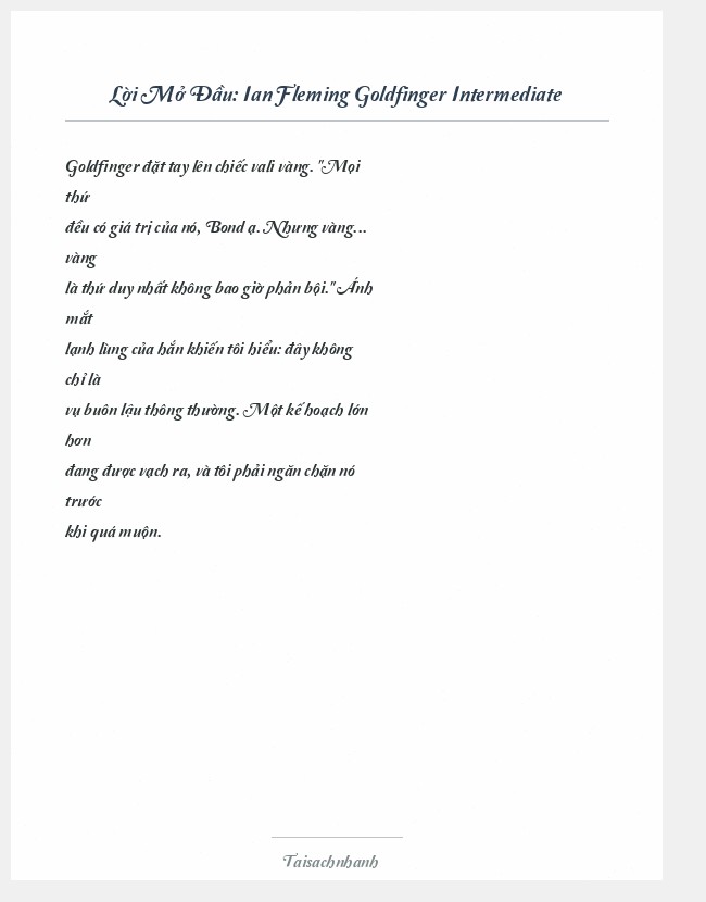 Trích đoạn Ian Fleming Goldfinger Intermediate
