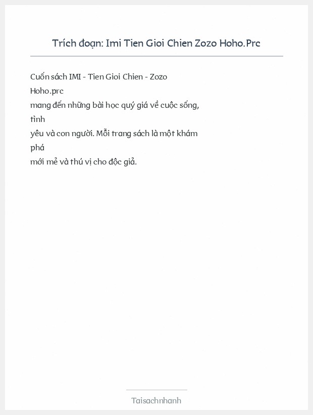 Trích đoạn Imi Tien Gioi Chien Zozo Hoho.Prc