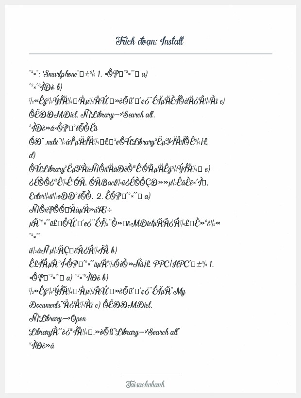 Trích đoạn Install