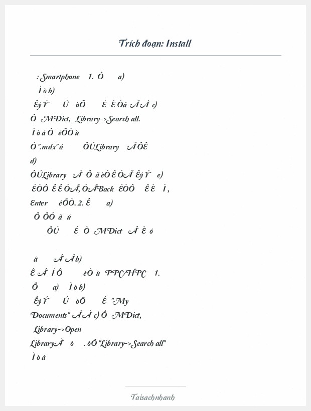 Trích đoạn Install