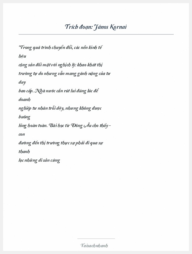 Trích đoạn János Kornai