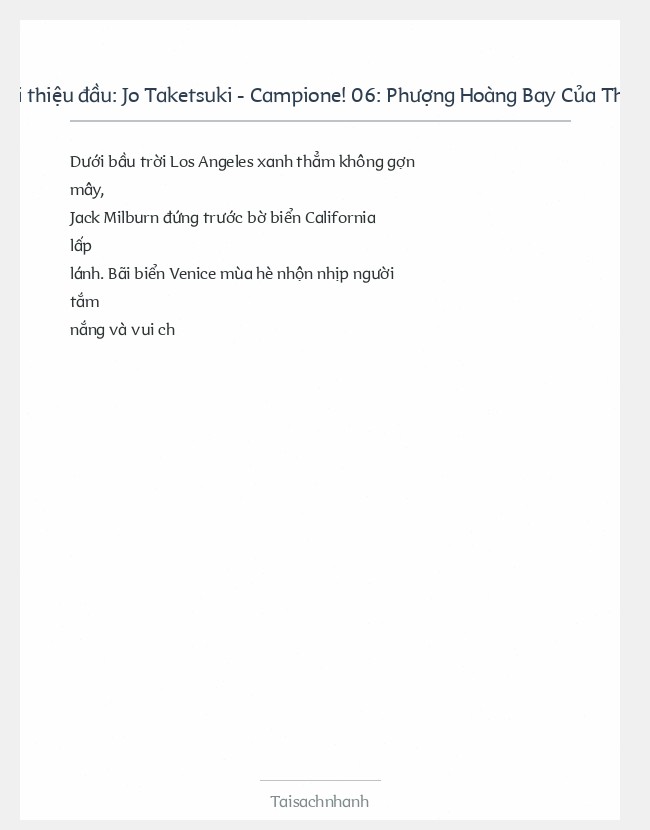 Trích đoạn Jo Taketsuki - Campione! 06: Phượng Hoàng Bay Của Thần Sơn