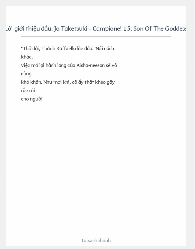 Trích đoạn Jo Taketsuki - Campione! 15: Son Of The Goddess