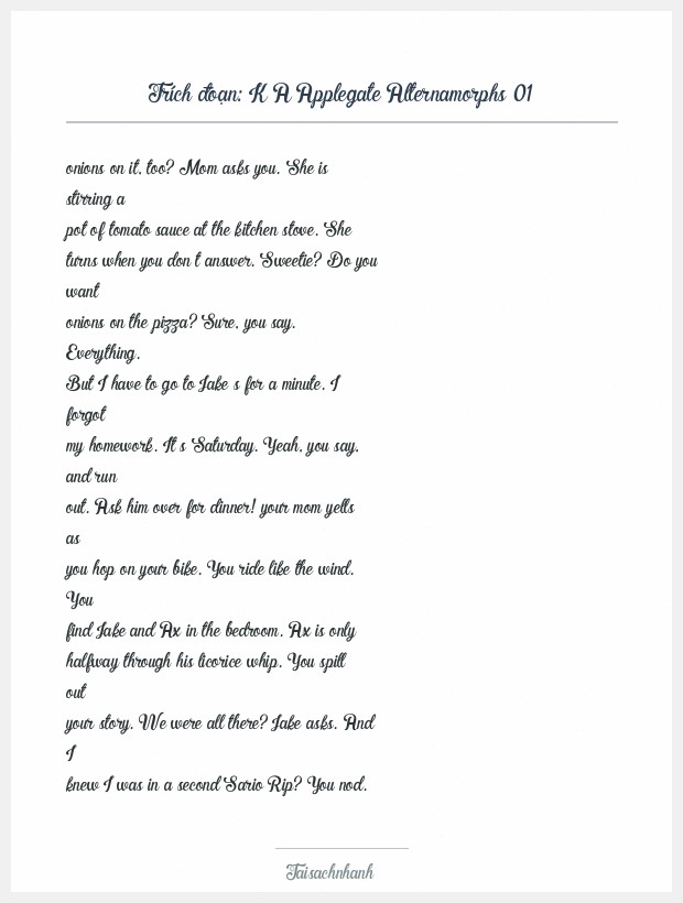 Trích đoạn K A Applegate Alternamorphs 01