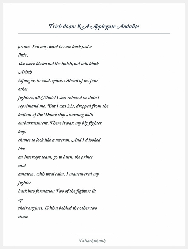 Trích đoạn K A Applegate Andalite