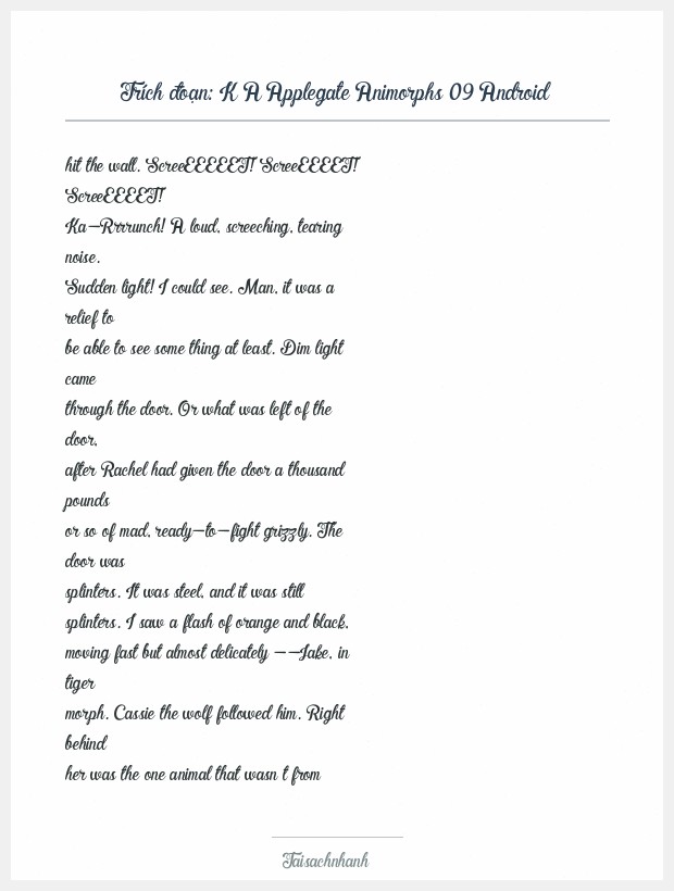 Trích đoạn K A Applegate Animorphs 09 Android