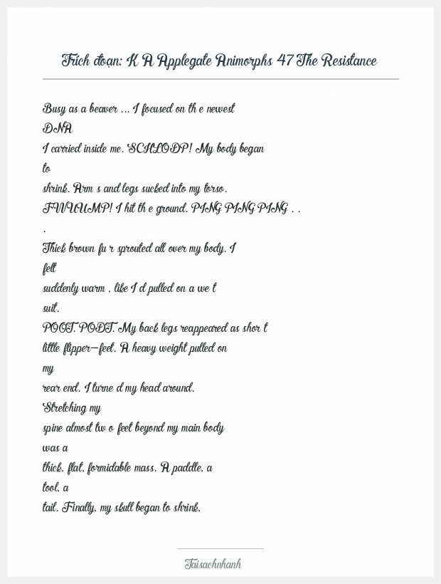 Trích đoạn K A Applegate Animorphs 47 The Resistance