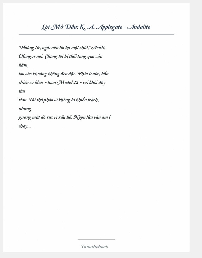 Trích đoạn K. A. Applegate - Andalite