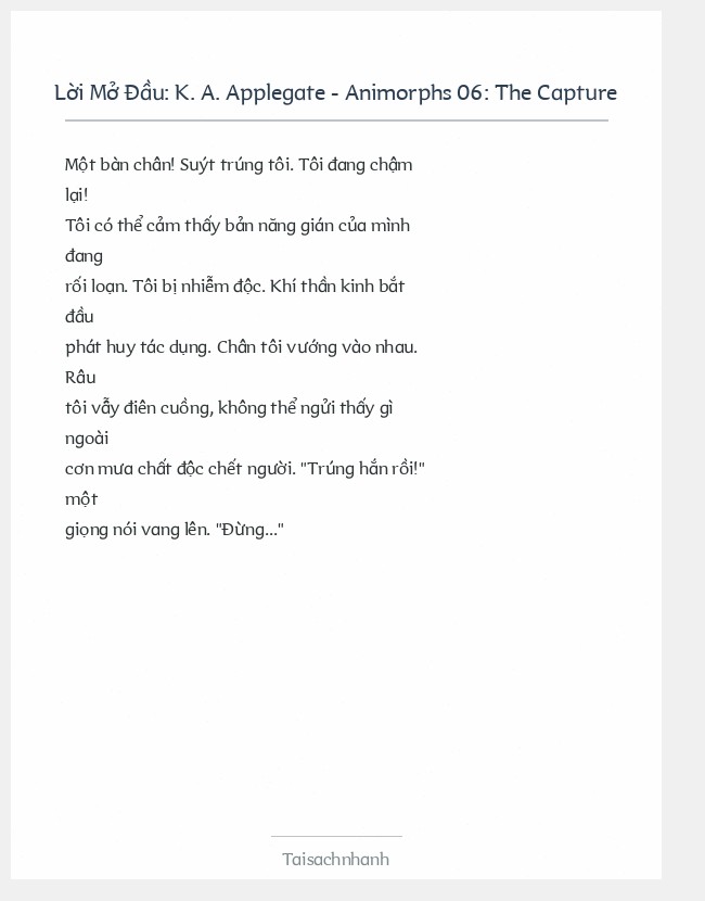Trích đoạn K. A. Applegate - Animorphs 06: The Capture