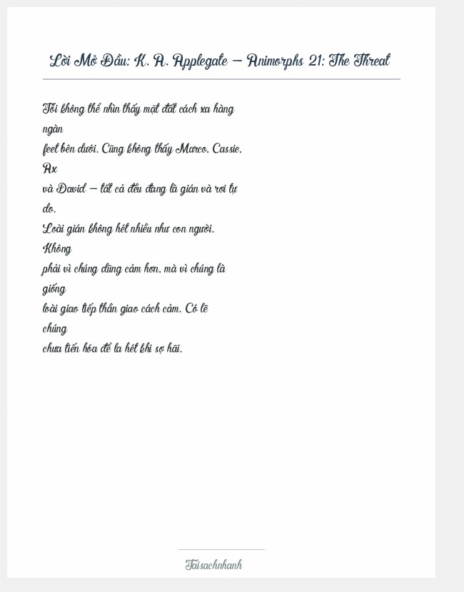 Trích đoạn K. A. Applegate - Animorphs 21: The Threat