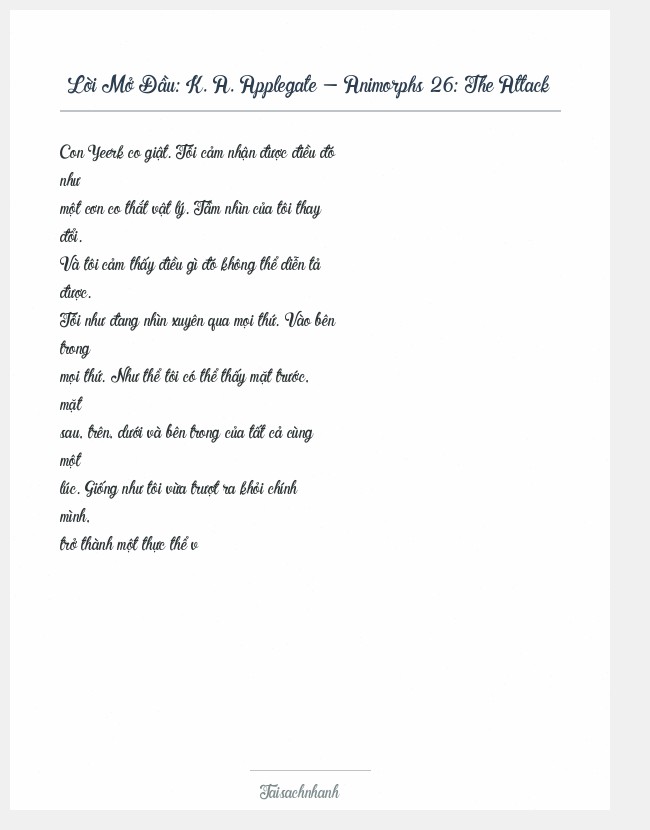 Trích đoạn K. A. Applegate - Animorphs 26: The Attack