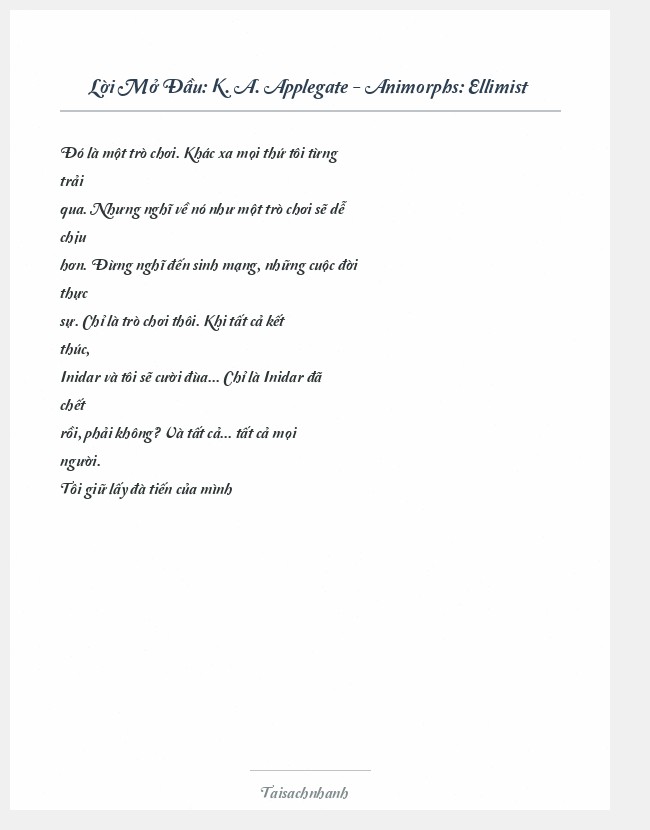Trích đoạn K. A. Applegate - Animorphs: Ellimist