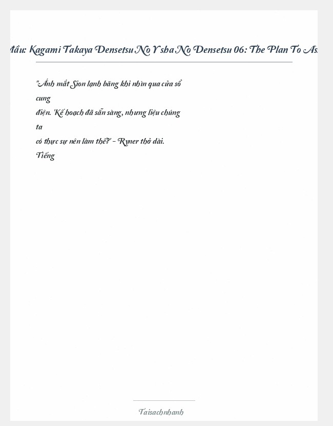 Trích đoạn Kagami Takaya Densetsu No Yūsha No Densetsu 06: The Plan To Assassinate Sion