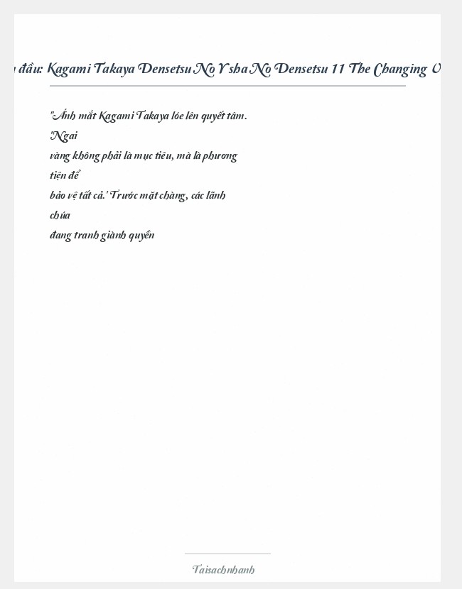 Trích đoạn Kagami Takaya Densetsu No Yūsha No Densetsu 11 The Changing Virtuous King